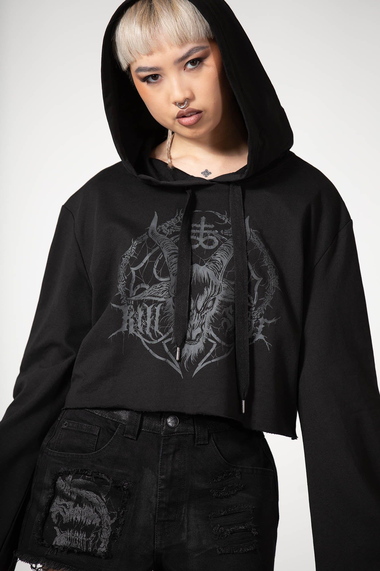 Lost It Cropped Hoodie sold by Killstar product image thumbnail 2