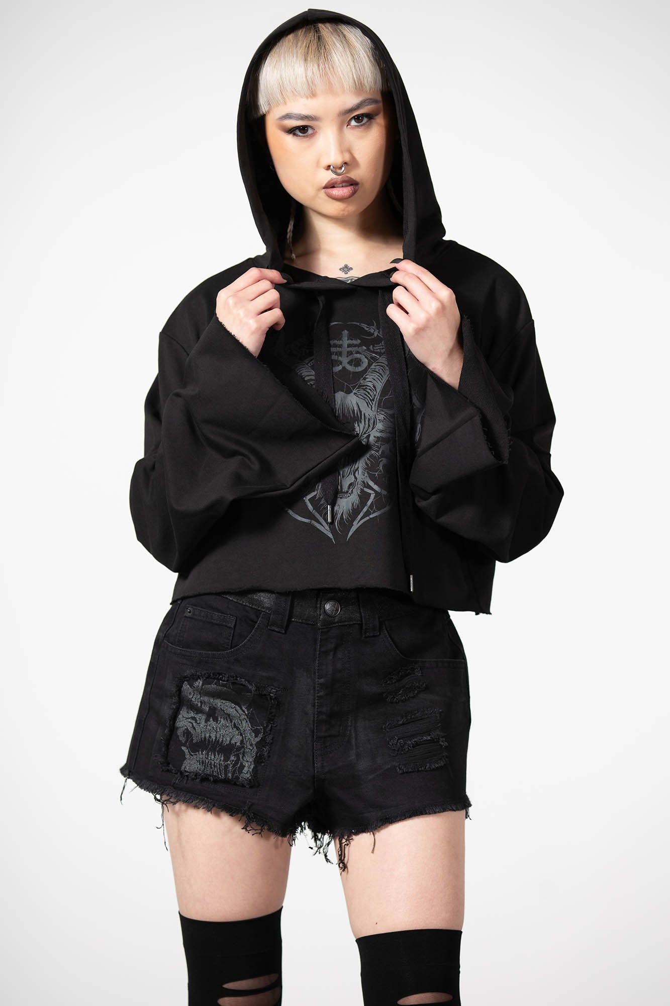 Lost It Cropped Hoodie sold by Killstar product image thumbnail 3