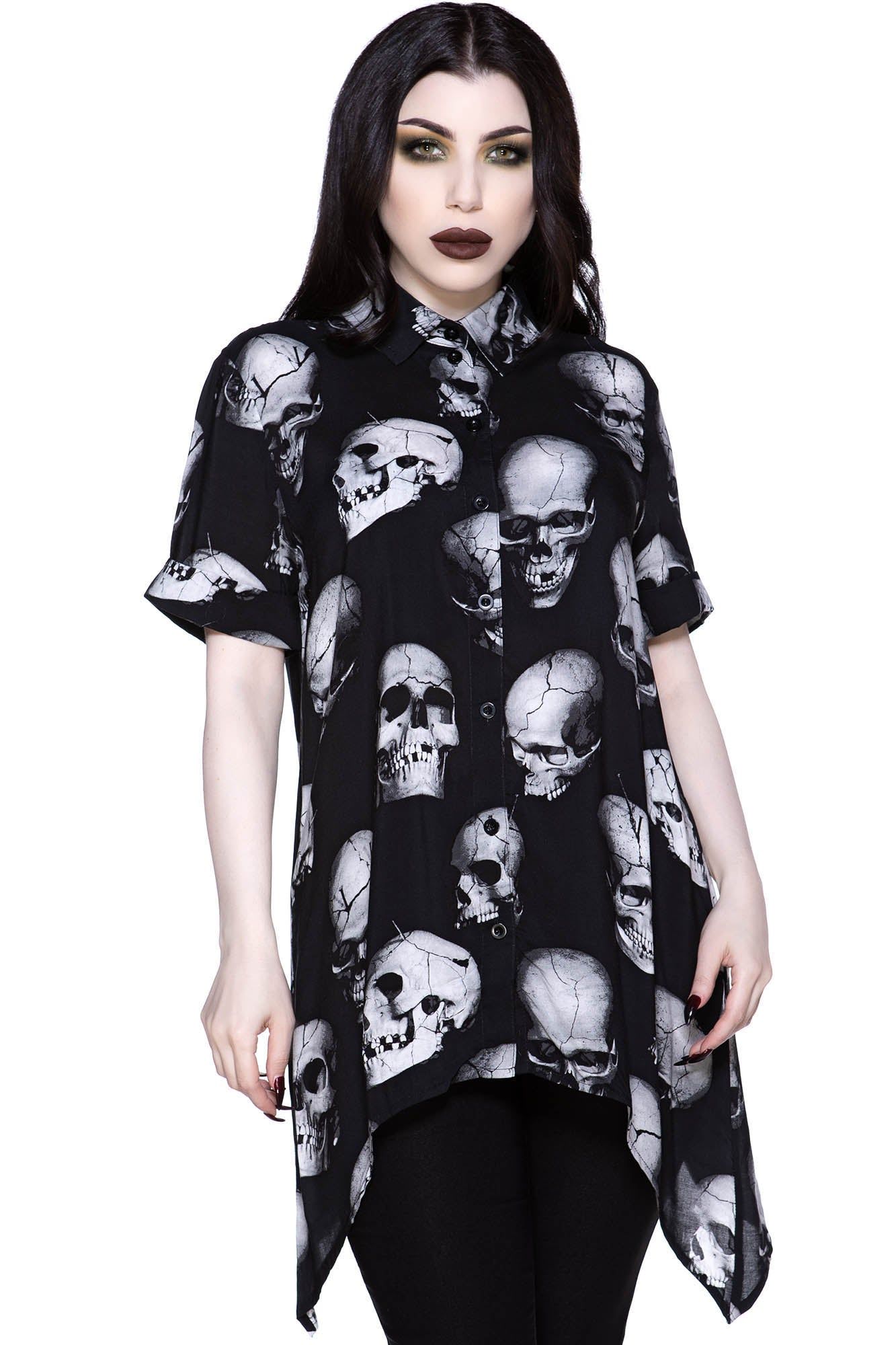 Headache Button-Up Shirt Resurrect sold by Killstar