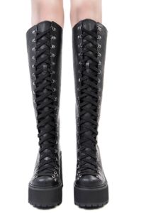 Bloodletting Knee-High Boots Resurrect sold by Killstar