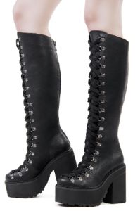 Bloodletting Knee-High Boots Resurrect sold by Killstar