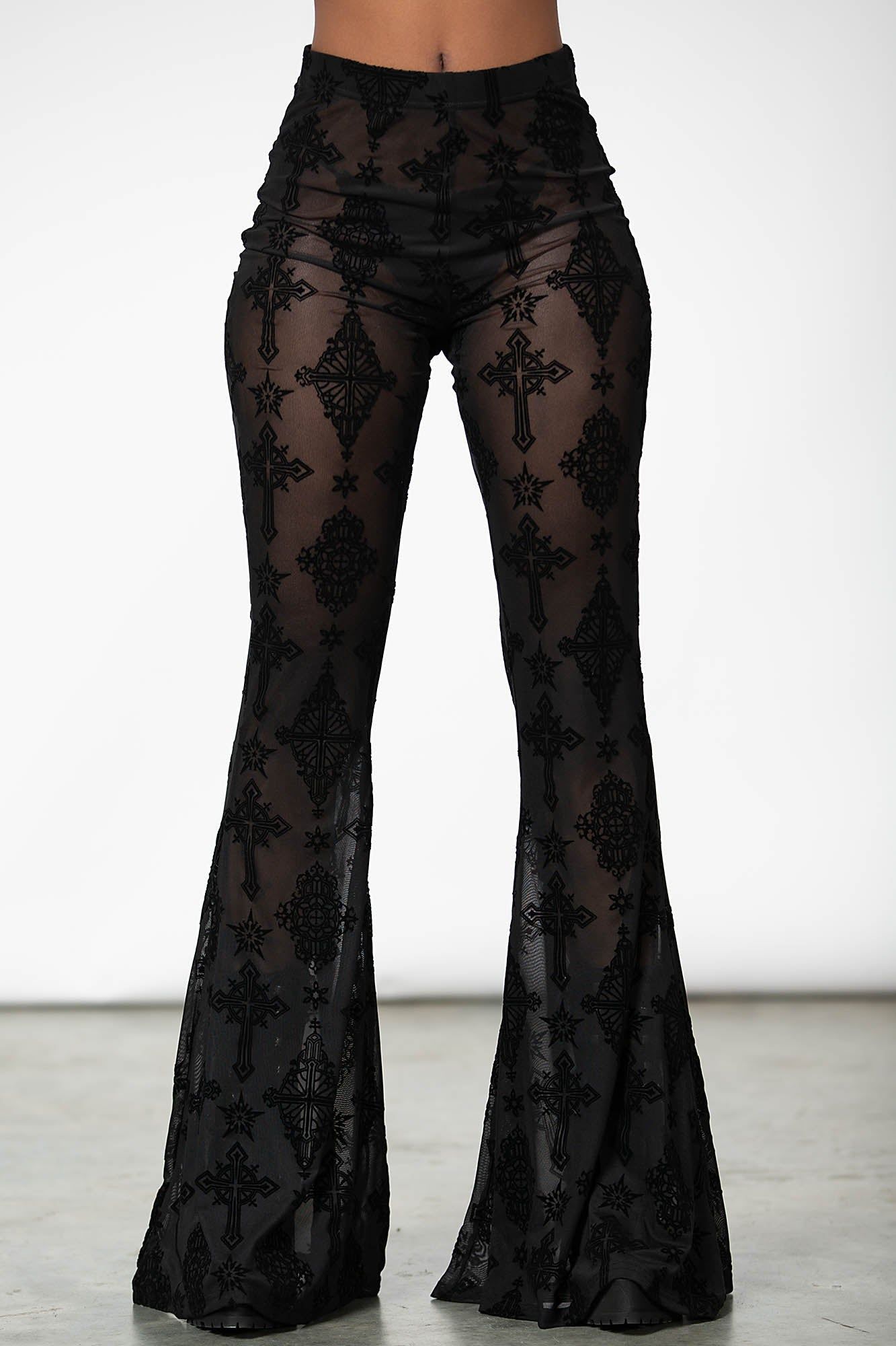 Bless Me Mesh Bell Bottoms sold by Killstar product image thumbnail 3