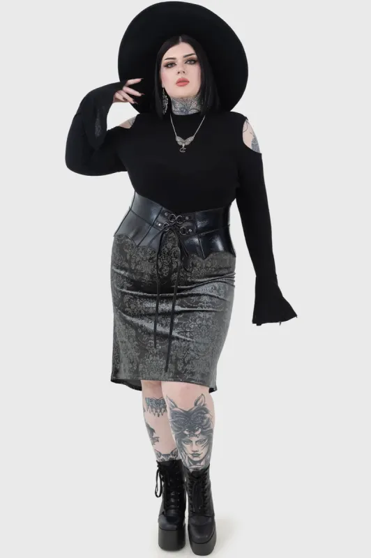 Haunted Lover Midi Skirt [PLUS] sold by Killstar