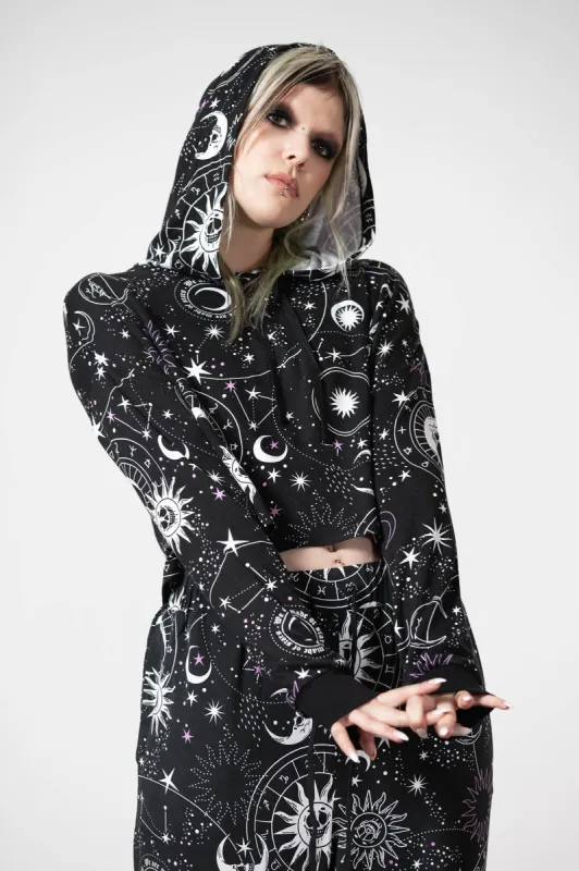 Galaxy Cropped Hoodie sold by Killstar