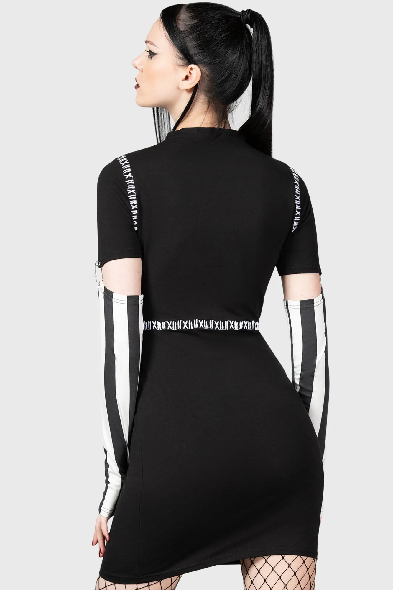 Stripes & Stitches Dress sold by Killstar product image thumbnail 4