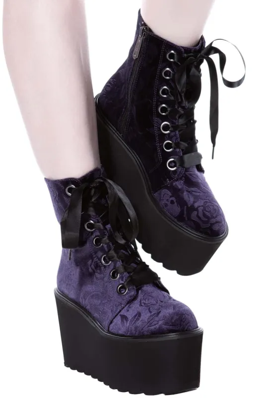 Vampire's Kiss Platform Boots [Plum] Resurrect sold by Killstar