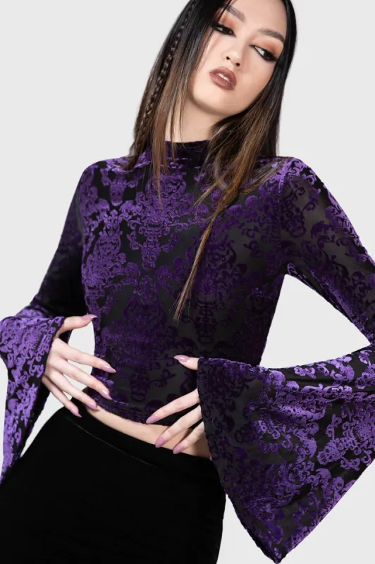 Vassago Long Sleeve Top [PURPLE] sold by Killstar
