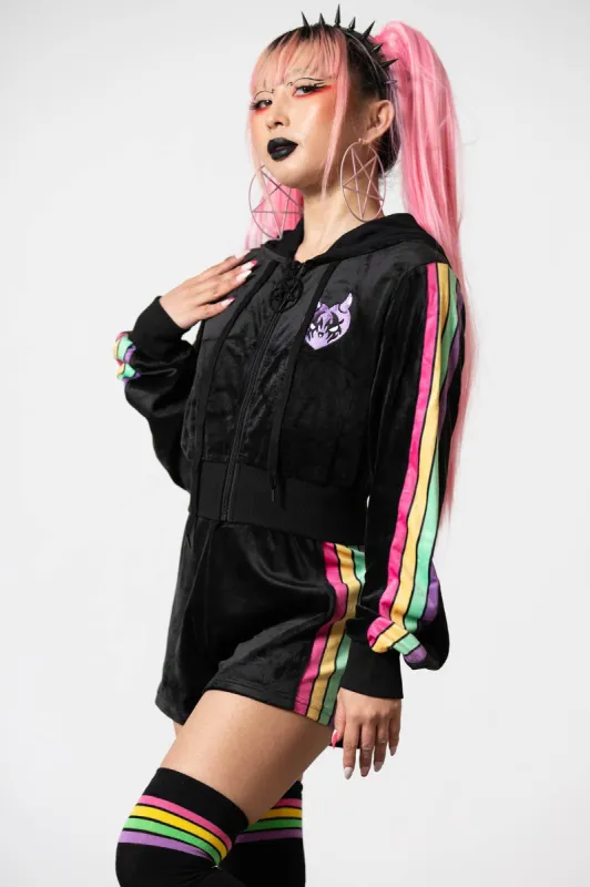 Coven Chill Velour Hoodie sold by Killstar