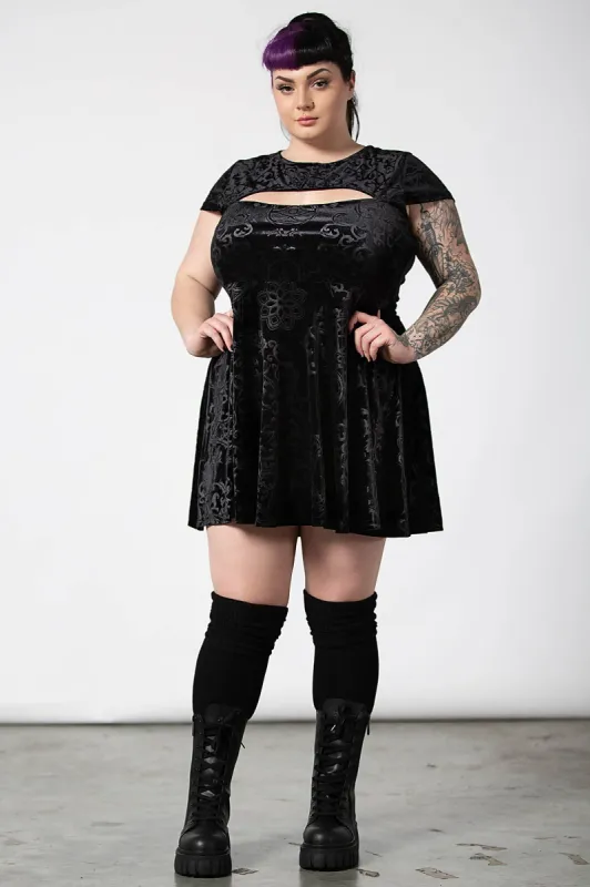 Blasphemia Keyhole Skater Dress [PLUS] sold by Killstar