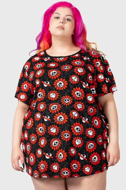 Gloomy Blossom Lounge Shirt [PLUS] sold by Killstar