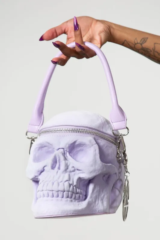 Grave Digger Skull Handbag [LILAC] sold by Killstar