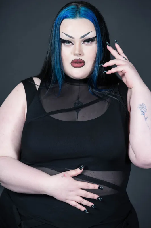 Johana High Neck Top [PLUS] sold by Killstar