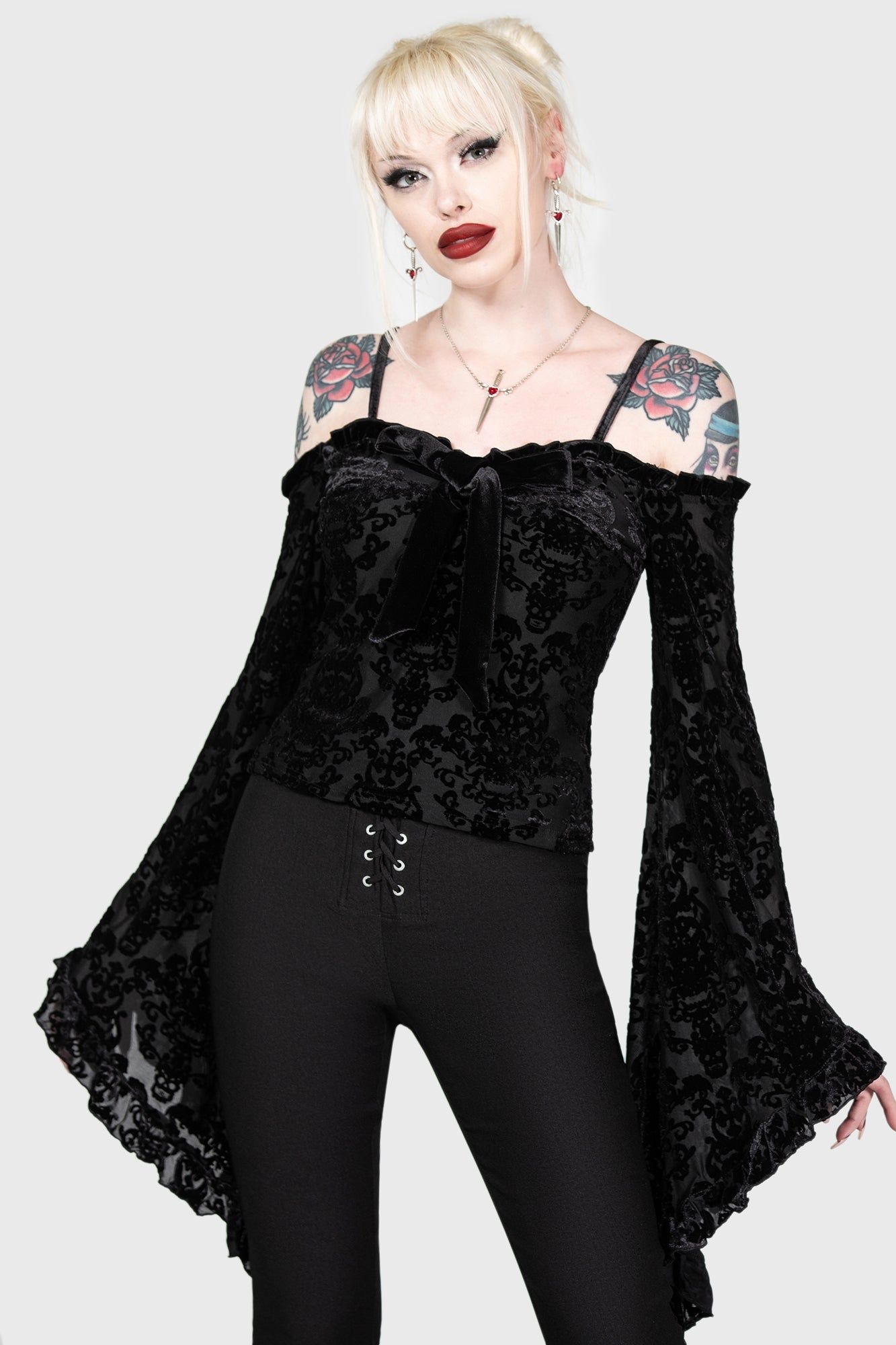 Choronzon Bardot Top Resurrect sold by Killstar