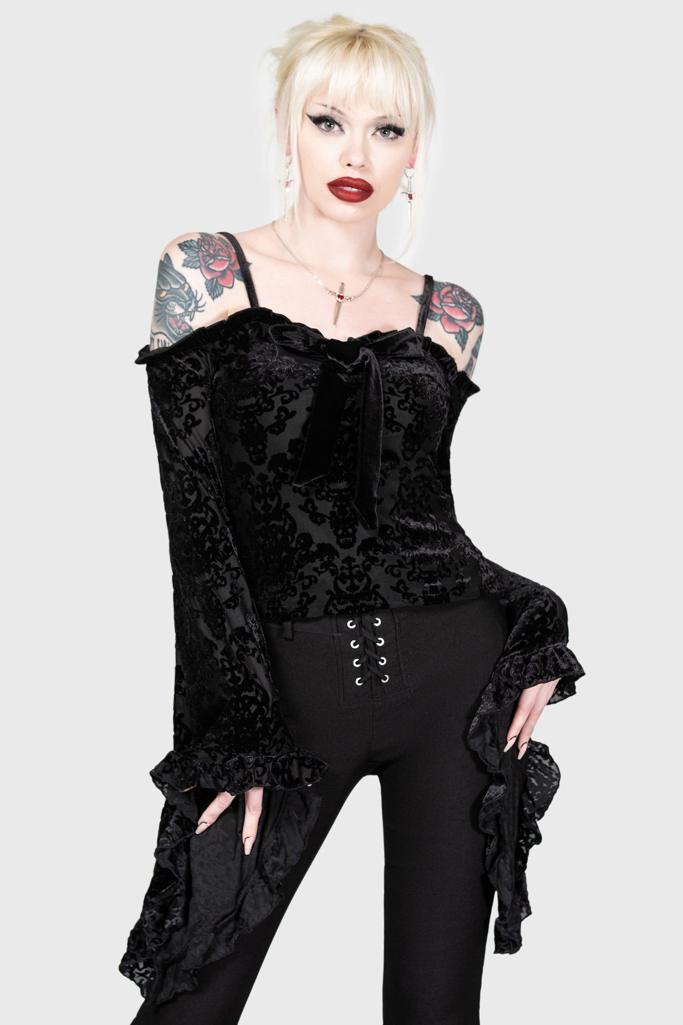 Choronzon Bardot Top Resurrect sold by Killstar product image thumbnail 3