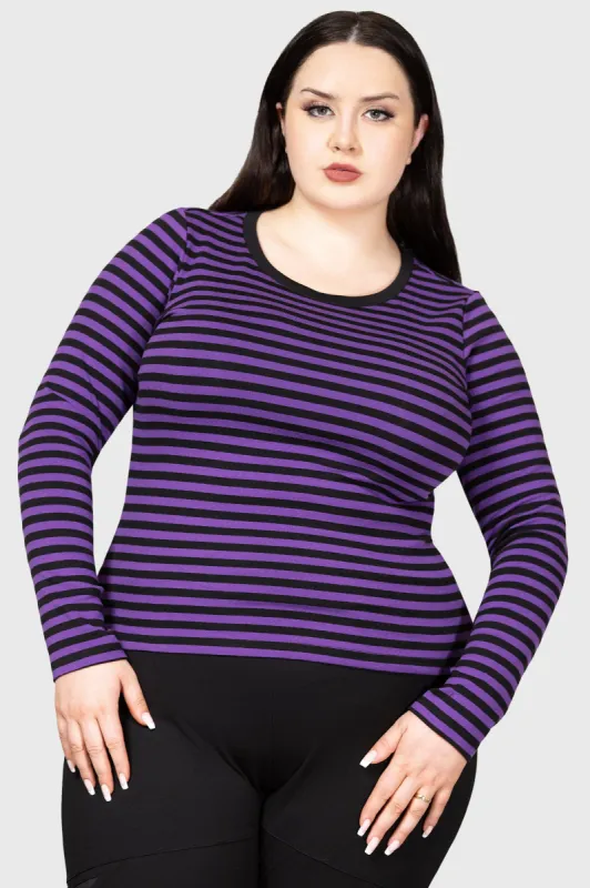 Jett Long Sleeve Top [PLUM] [PLUS] sold by Killstar