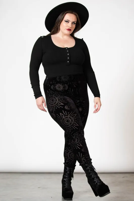 Brielle Burnout Leggings [PLUS] sold by Killstar