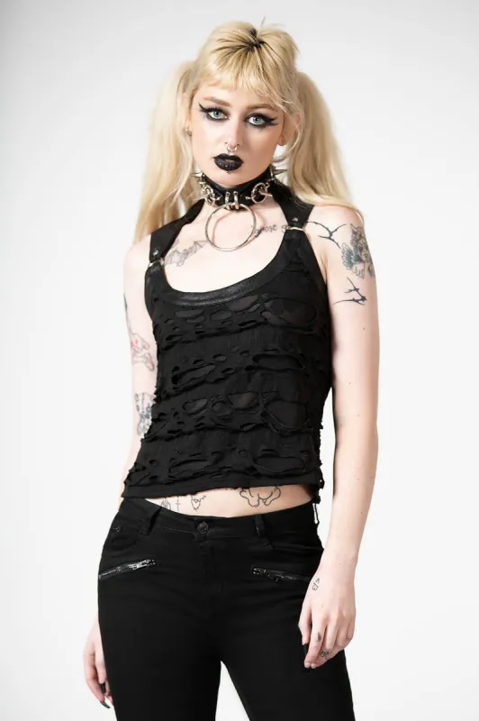Hardy Lace-Up Vest Top sold by Killstar