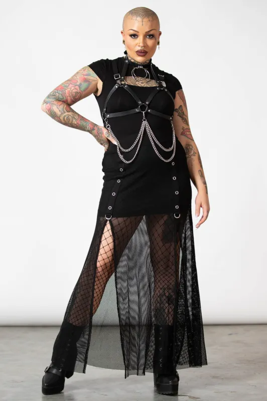 Paragon Fishnet Maxi Skirt sold by Killstar