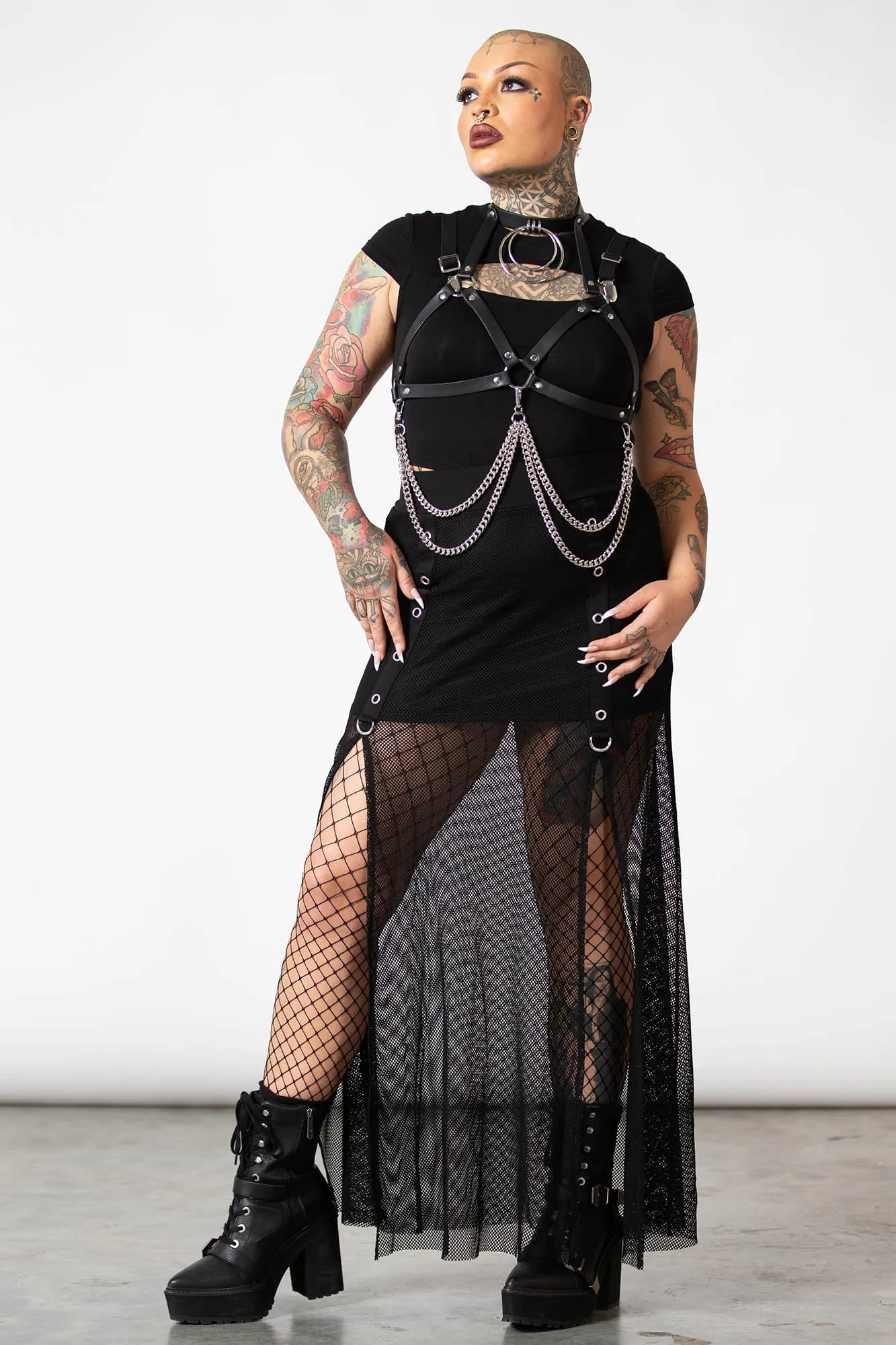 Paragon Fishnet Maxi Skirt sold by Killstar product image thumbnail 2