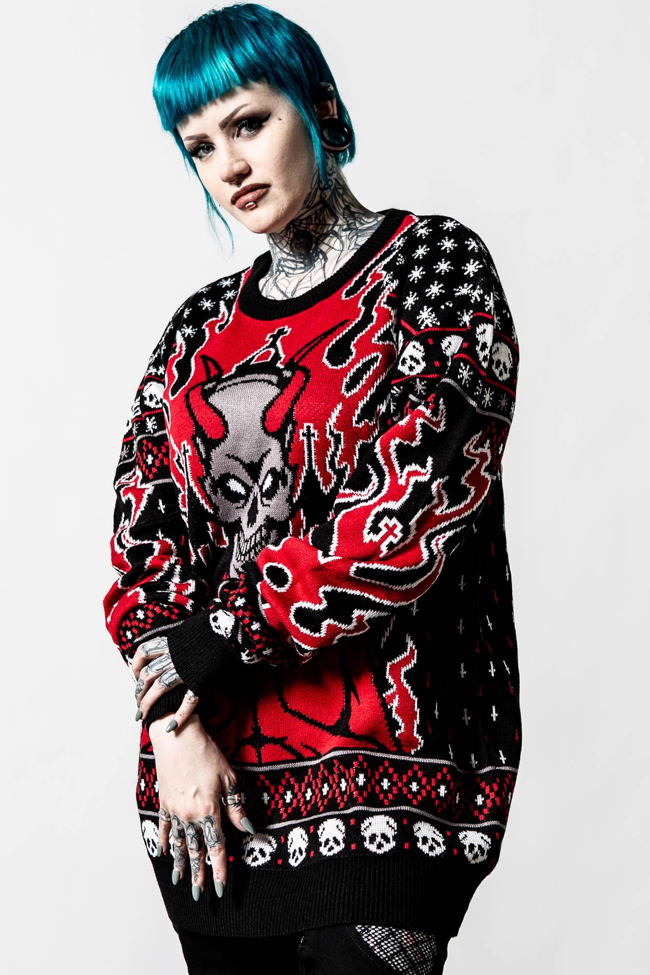 Festive Af Knit Sweater Resurrect sold by Killstar product image thumbnail 2