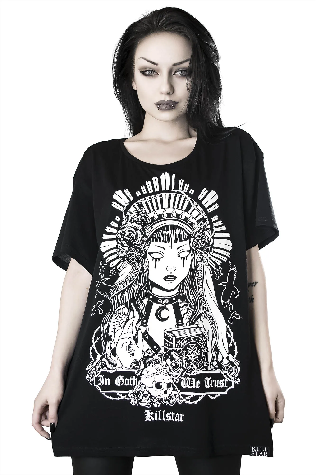In Goth We Trust Relaxed Top - Resurrect sold by Killstar