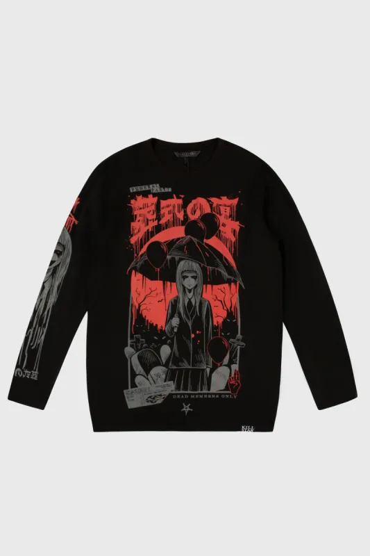 Funeral Time Long Sleeve Top [PLUS] sold by Killstar