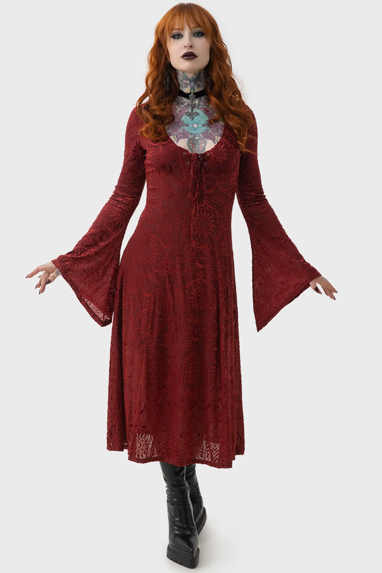 Lepidoptera Midi Dress sold by Killstar product image thumbnail 4