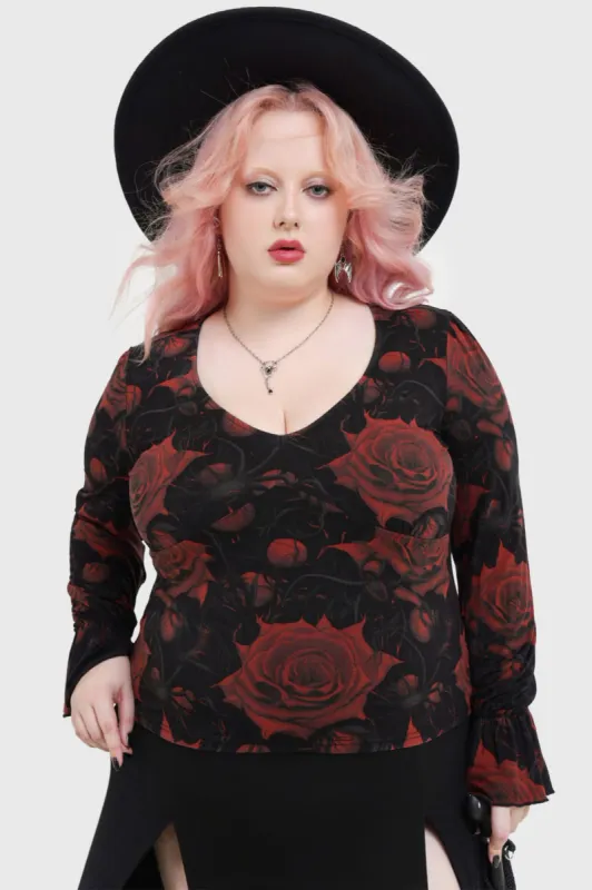 Blood Rose Top [PLUS] sold by Killstar