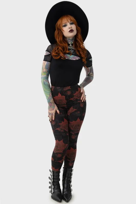 Blood Rose Leggings sold by Killstar