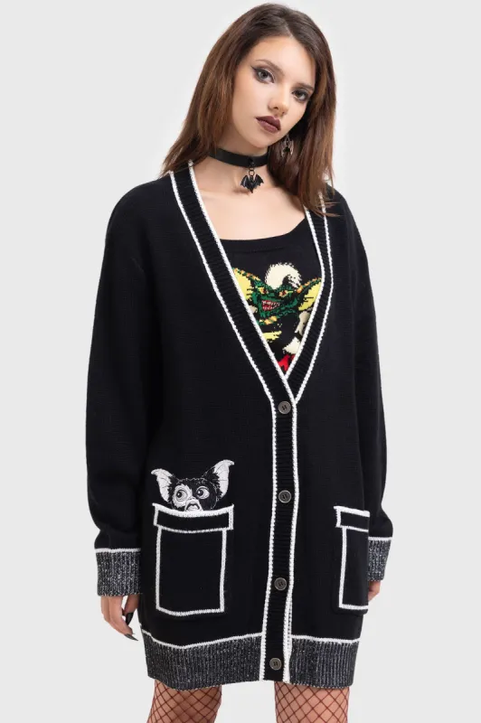 Pocket Gizmo Oversized Cardigan sold by Killstar