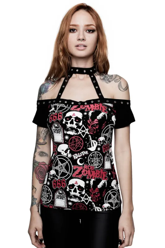 American Nightmare Choker Top - Resurrect sold by Killstar