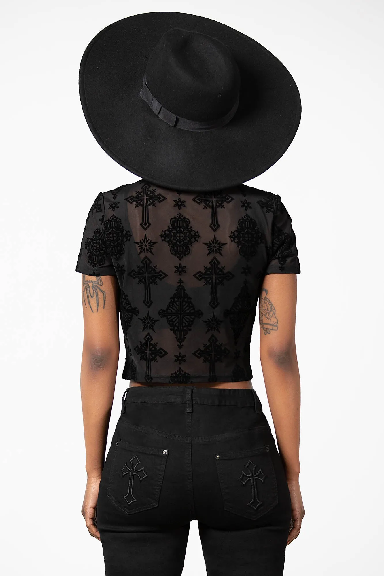 Petra Mesh Crop Top - Resurrect sold by Killstar product image thumbnail 4