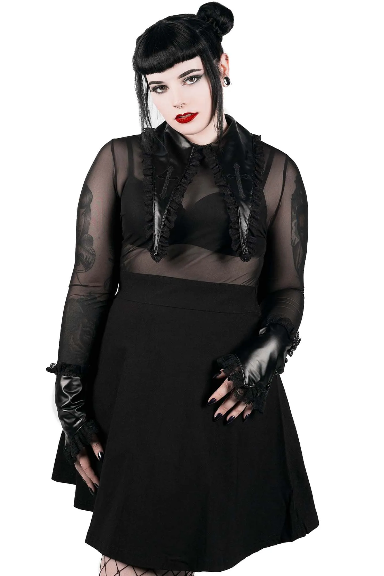 Cemetery Drive Mesh Dress - Resurrect sold by Killstar product image thumbnail 2