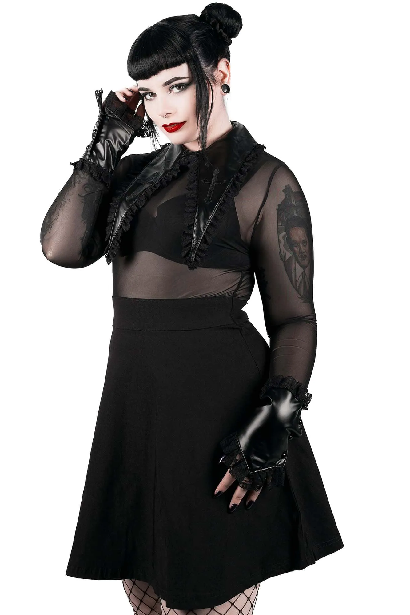 Cemetery Drive Mesh Dress - Resurrect sold by Killstar product image thumbnail 3