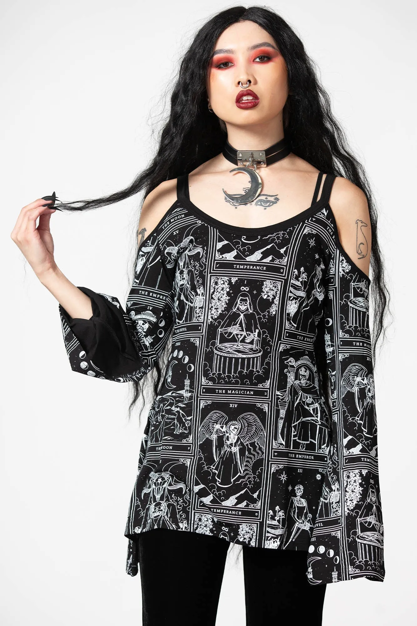 Destiny Cold-Shoulder Top - Resurrect sold by Killstar