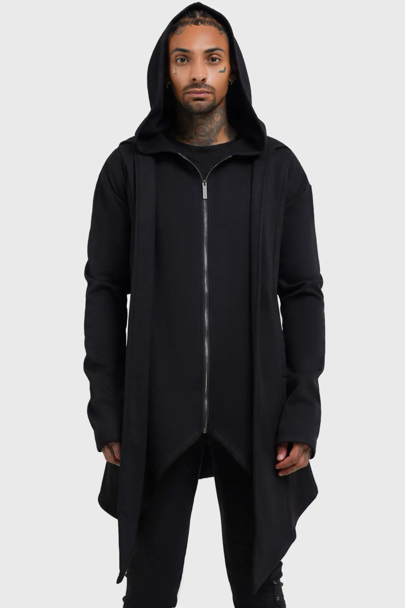 Hardcoded Poetry Longline Hoodie sold by Killstar