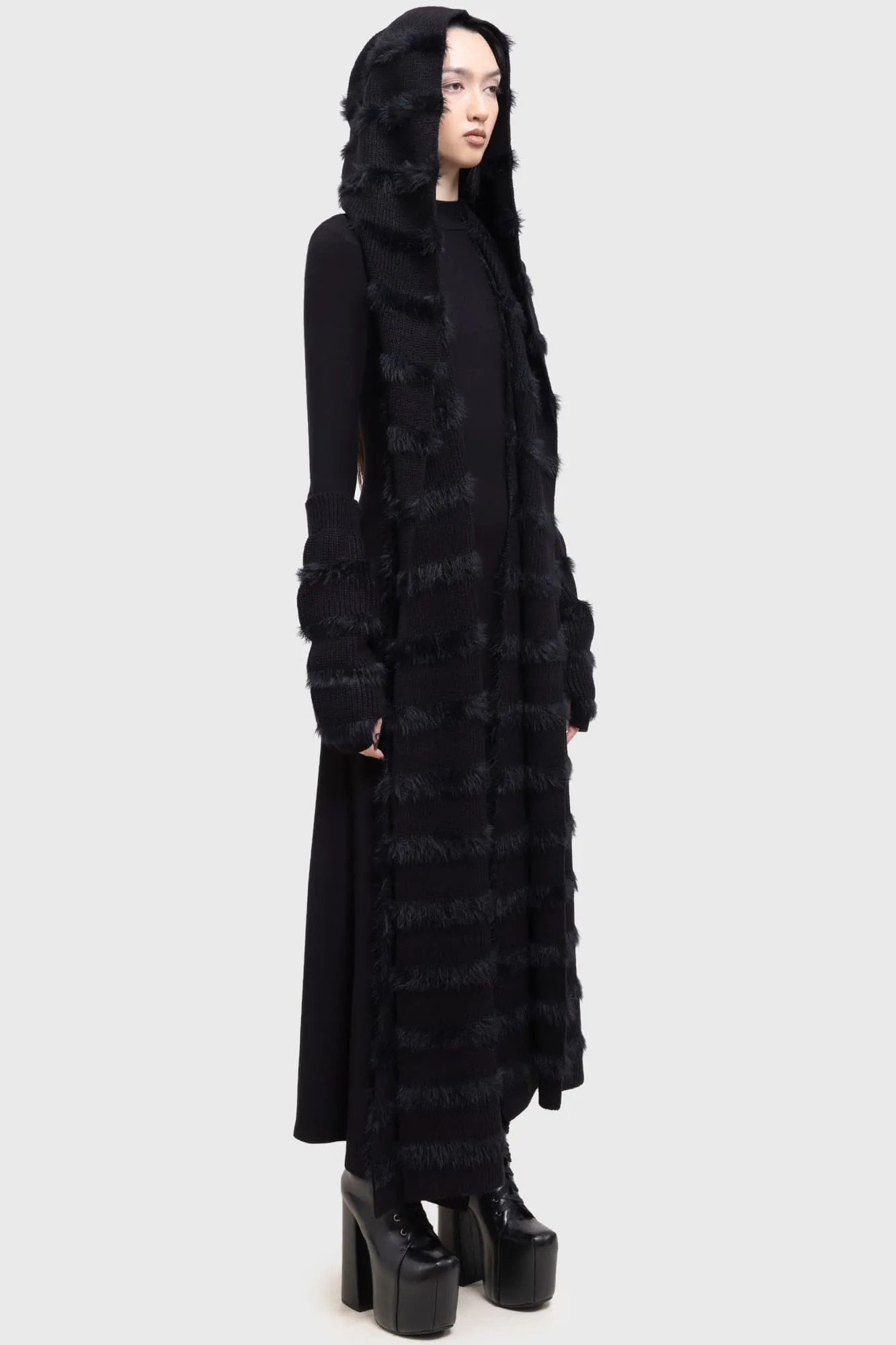 Striped Night Hooded Scarf sold by Killstar product image thumbnail 2