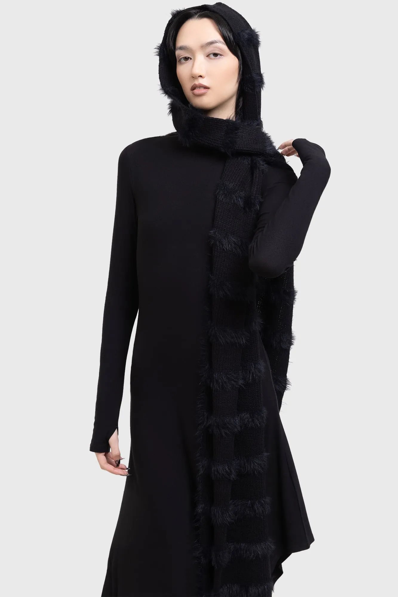 Striped Night Hooded Scarf sold by Killstar