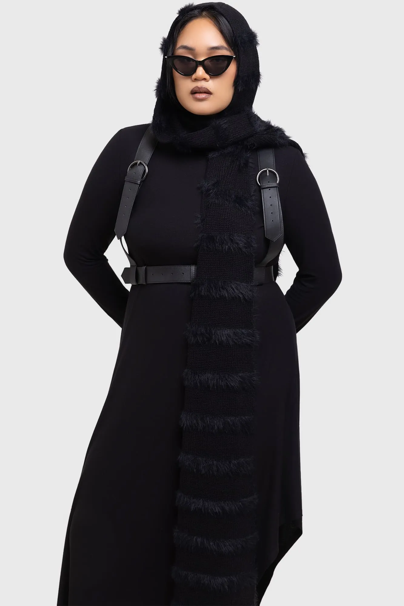 Striped Night Hooded Scarf sold by Killstar product image thumbnail 4