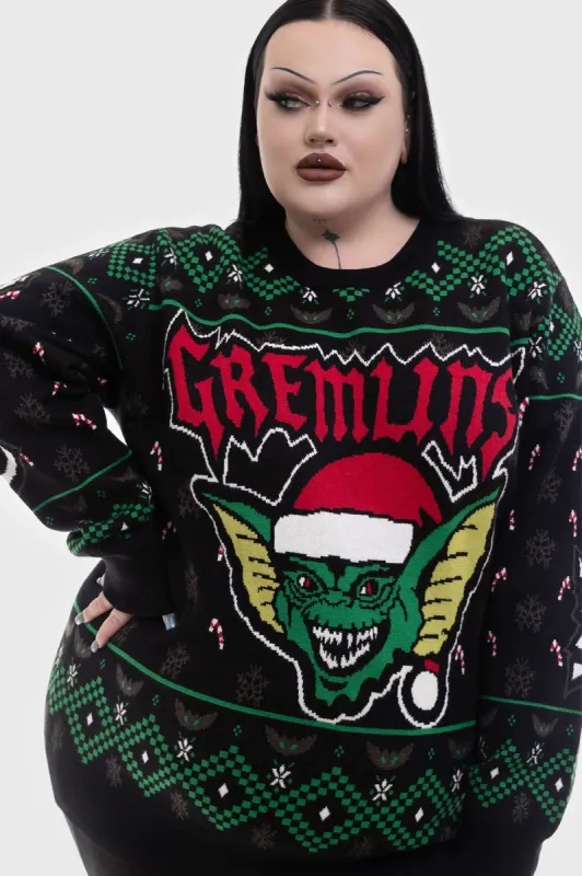 The Gremlins Are Coming Sweater [PLUS] sold by Killstar