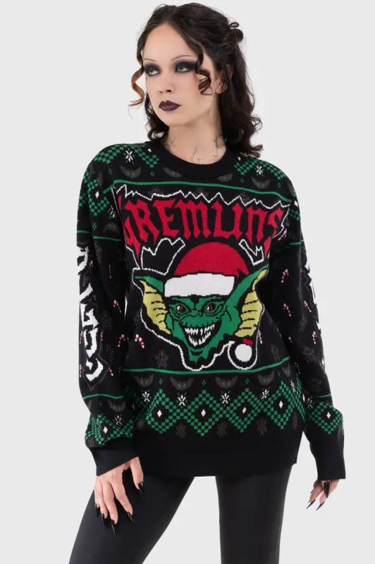 The Gremlins Are Coming Sweater sold by Killstar
