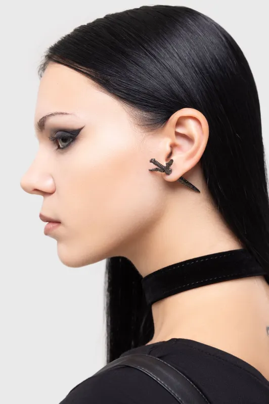Swordstorm Earrings sold by Killstar