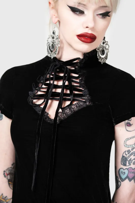 Malady Lace-Up Top [B] - Resurrect sold by Killstar