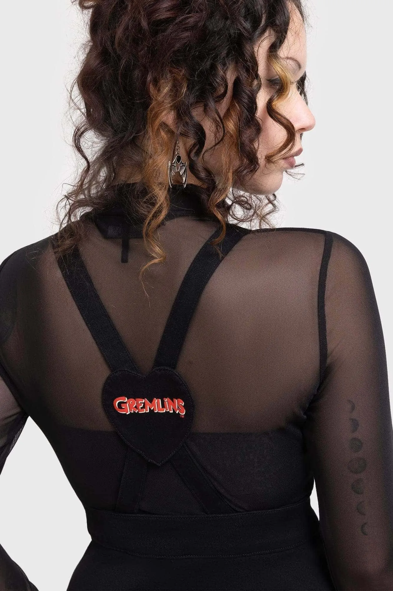 Gremlin Stripe Pinafore Dress sold by Killstar product image thumbnail 5