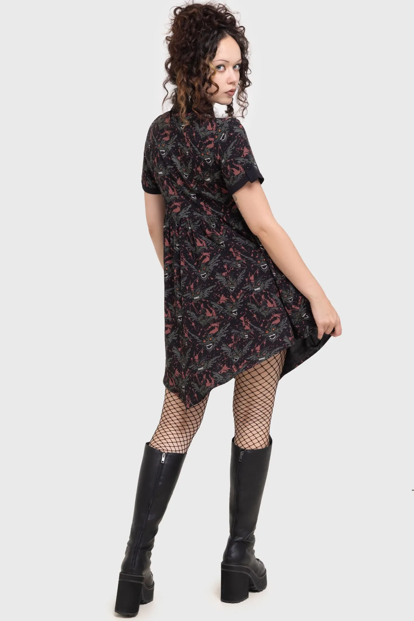 The Gremlins Are Coming Shirt Dress sold by Killstar product image thumbnail 4