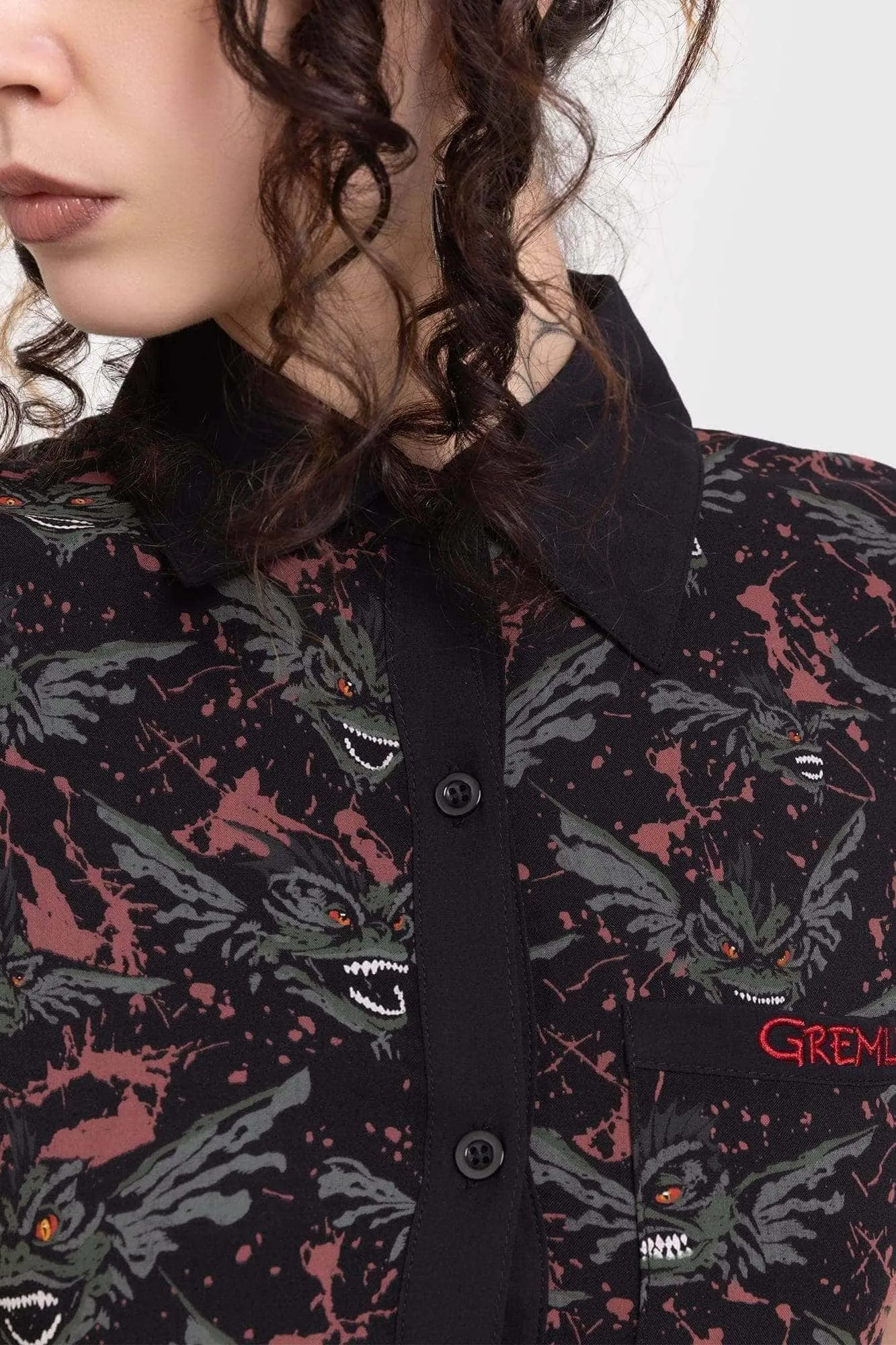 The Gremlins Are Coming Shirt Dress sold by Killstar product image thumbnail 2