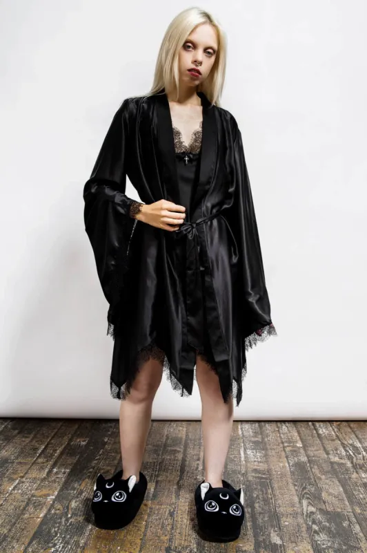 Devil's Lullaby Satin Robe [B] - Resurrect sold by Killstar