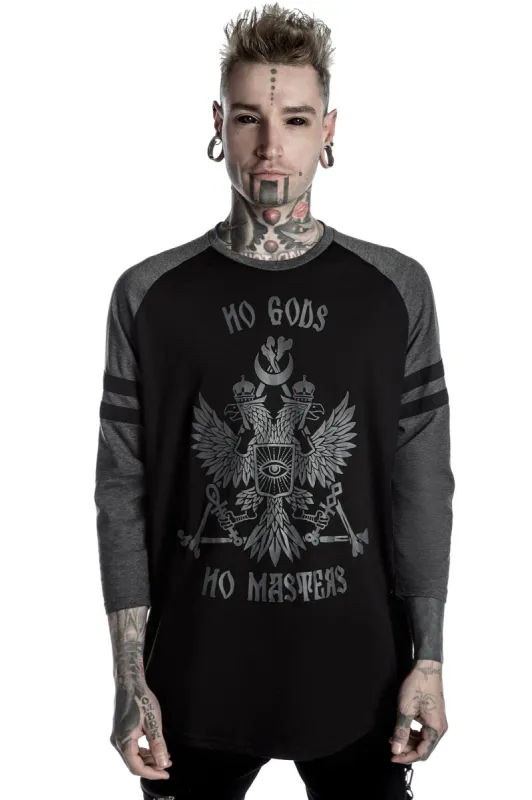 No Gods Raglan Top [B] - Resurrect sold by Killstar