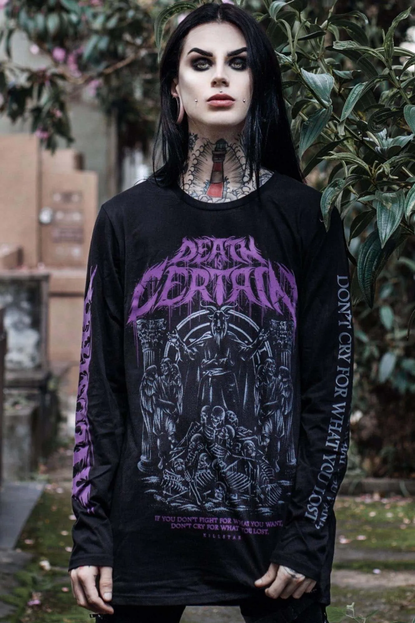 Death Is Certain Long Sleeve Top - Resurrect sold by Killstar product image thumbnail 2