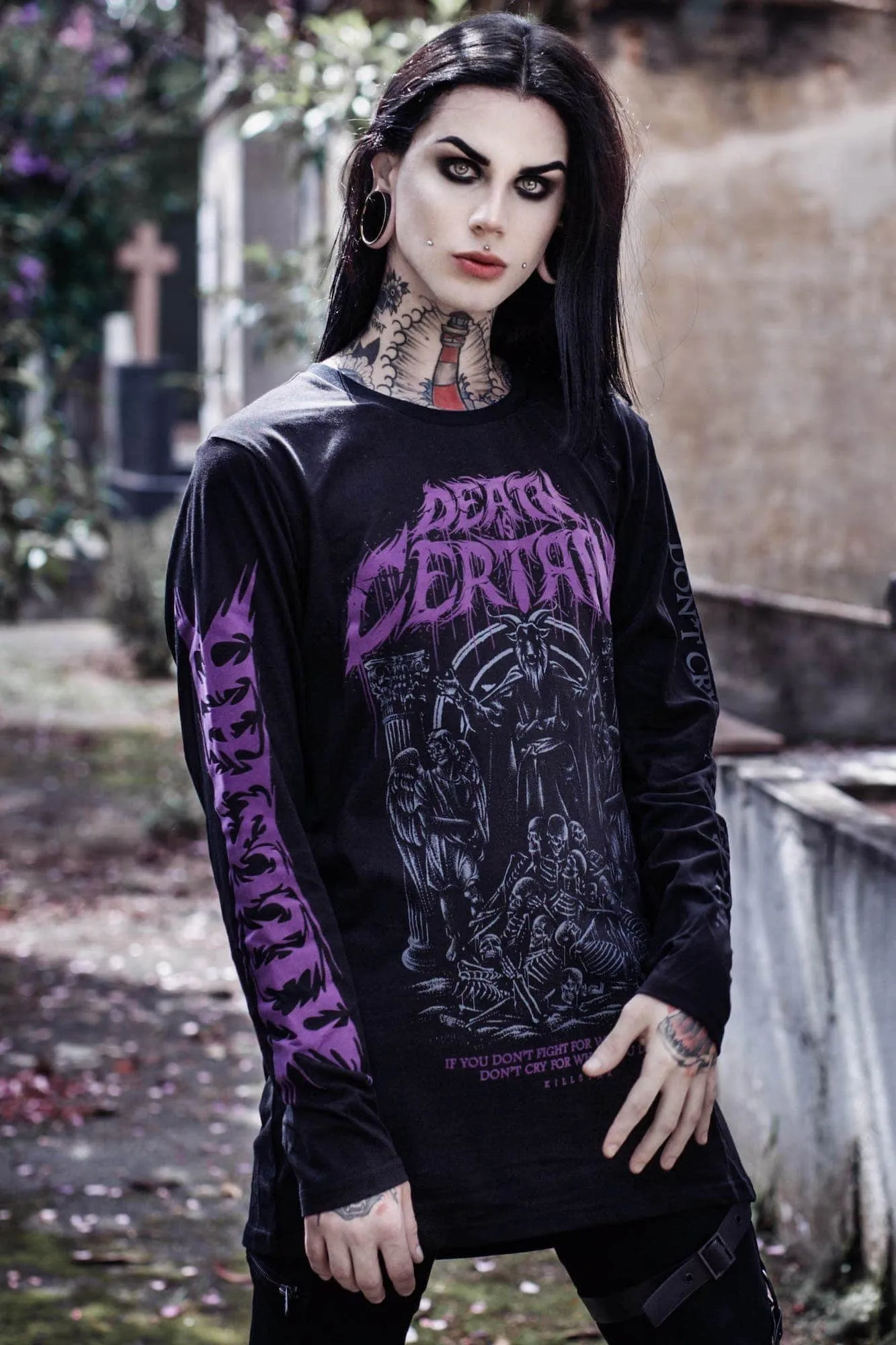 Death Is Certain Long Sleeve Top - Resurrect sold by Killstar product image thumbnail 3